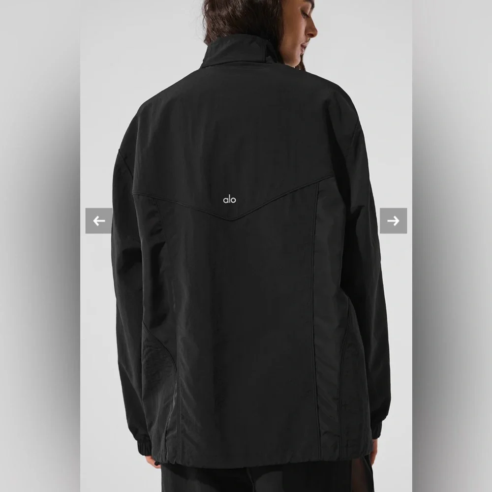 ALO Yoga NWOT Origin Full Zip Track Jacket Black Size M - Picture 2 of 14